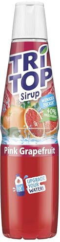 TRi TOP Getränkesirup Pink Grapefruit 1 x 600ml | Sirup für Wassersprudler | 1 Flasche ergibt ca. 5 Liter Erfrischungsgetränk | Für Wassersprudler geeignet – kalorienarm, 40 % Fruchtgehalt – 1 Flasche ergibt ca. 5 Liter Getränk