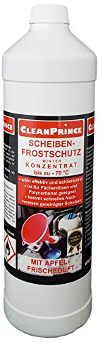 CleanPrince 1 Liter 1000 ml Scheibenreiniger Frostschutz Winter Konzentrat -70 Grad Winterfrostschutz Scheibenklar Scheibenwasser Frostschutzmittel