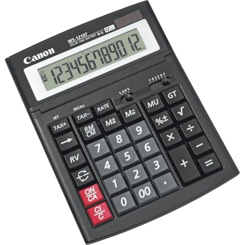Canon WS1210T visningsbordsräknare, 12-siffriga, skatteberäkningsfunktioner, svart