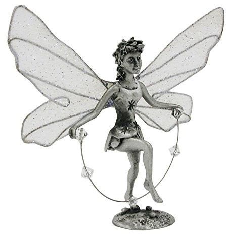GALLAY 70376 - Tischdekoration 65mm Zinnfigur Elfe mit Springseil Corinn