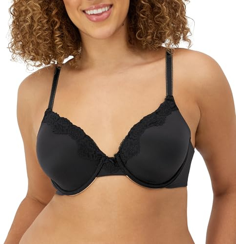 Maidenform Women's Comfort Devotion Embellished Bra, Black/Body Beige,36C