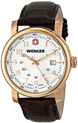 Wenger 011041109 - Reloj de Pulsera Hombre, Piel, Color marrón