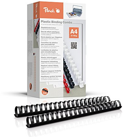 Peach PB432-02 - Dorsi in plastica, formato A4, 32 mm, 310 fogli, 50 pezzi, colore nero