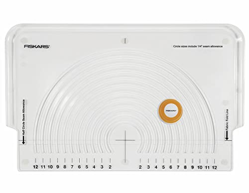 Fiskars Kreisschneider für Stoffe, Mit 11 unterschiedlichen Durchmessern, Stahl-Klinge, 1023904