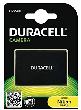 Duracell Premium Analog Nikon EN-EL9 EN-EL9e Battery D40 D60 D3000 D5000 7.4V 1100mAh, black