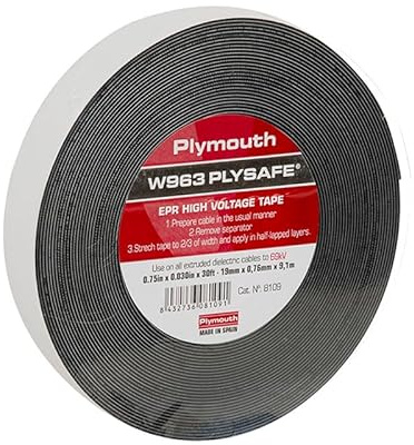 Plymouth W963 EPR - Cinta autosoldable mate/av 9,1mx19x0,76mm negro