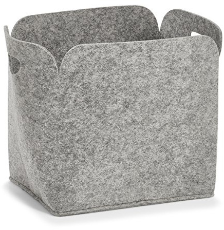 Zeller 14368 Aufbewahrungskorb, hoch, Filz, grau, 36 x 28 x 36 cm