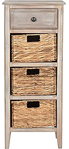 SAFAVIEH Contemporary Wooden Accent Table, in Vintage White, 30 X 38 X 90.93