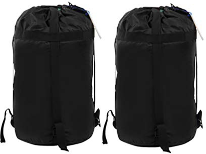 BESPORTBLE 2 stycken kompressionspåsar påsar sovsäck saker förvaringspåsar torrpåsar organisatör perfekt för backpacking camping vandring (storlek L), svart, 22 * 44 cm