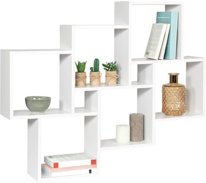 IDMarket - Estantería de Pared de Doble Posición Lucas Blanca