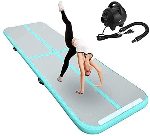 FBSPORT Airtrack Matte, 10cm Hoch Verdicken 3M Tumbling Matte,Gymnastikmatte mit Luftpumpe,Trainingsmatte mit Tragetasche,Turnmatte für Zuhause, Outdoor,Yoga
