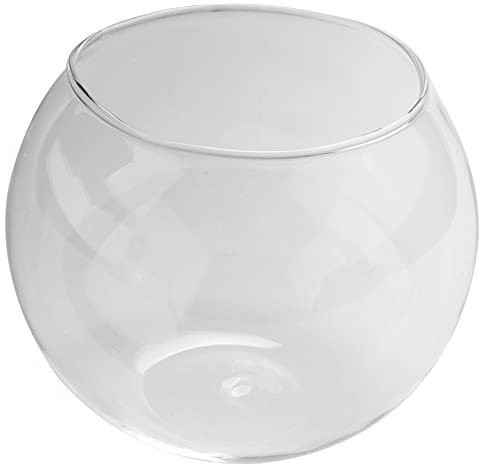 Jarrón redondo con esfera de cristal transparente