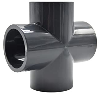 Pieza en cruz de PVC, diámetro de 20 mm, diámetro de 110 mm, distribuidor de 4 vías, PVC, manguito adhesivo en todos los lados, PN 16 (40 mm de diámetro)