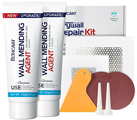 BONCART Spackle Wall Repair Kit, Drywall Repair Patch Kit,Wall Mending Agent Putty,Wall Repair Paste Plaster for Wall Crack/Nail Hole,Wall Repair Patch Kit with Scraper/Sandpaper