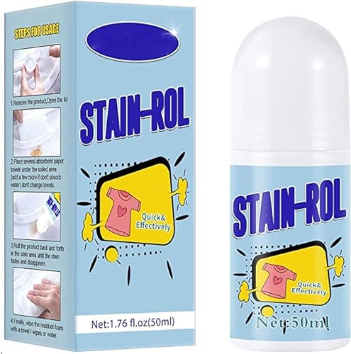 Emergency Stain Remover Roller-ball Cleaner,Magic Stain Remover Rolling Bead,Clothes Stain Remover-Roll Bead Design,Portable No-wash Instant Stain Remover Pen