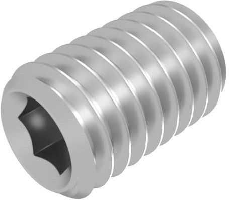 SECCARO Perni filettati con taglio ad anello, M5 x 8 mm, in acciaio inox V2A VA A2, DIN 916/ISO 4029, esagonali, 20 pezzi
