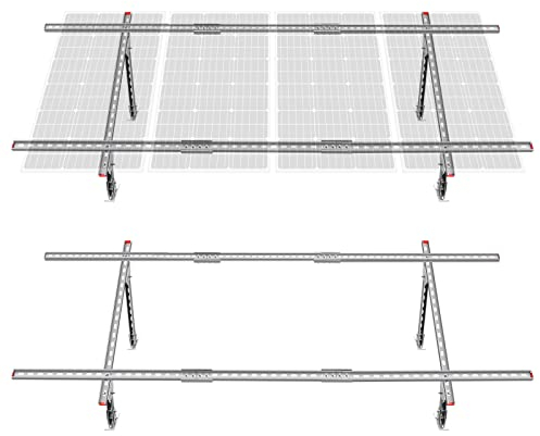 ECO-WORTHY Soporte para panel solar para 4 paneles solares de 100 W-600 W con ángulo de inclinación retráctil, soporte para módulo solar para barco, autocaravana, techo, sistema off-grid