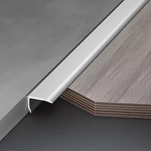 Übergangsprofil Abdeckleisten Silberfarbener Boden- und Tür-Flachübergang, Extra Schmaler 1,6cm Flacher Boden-Trennstreifen, Türkantenverkleidung für Fliesen- und Holzböden ( Color : Length , Size : 1