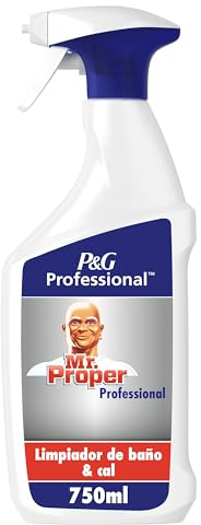 Mr Proper Professional, Limpiador de Baño y Cal 750ml, Potente eliminación de suciedad, restos de cal y jabón, previene la formacion de la cal