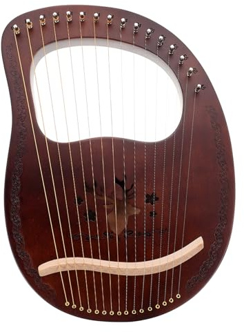 PRETYZOOM Holzleierharfe mit Tönen Traditionelles Musikinstrument Saiteninstrument im Antiken Stil