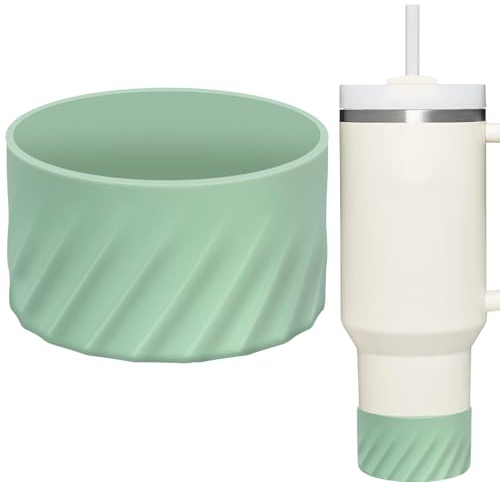 TINERMOY Protective Silicone Boot,Cup Boot for Stanley Quencher Adventure 40oz & Stanley IceFlow 20oz 30oz,Silicone Water Bottle Boot Water Bottle Bottom Protector (Green)