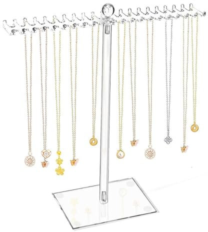 XSEXO Porta Gioielli Trasparente, Porta Collane, Bracciali, Anelli, Orecchini (Altezza 29 cm)