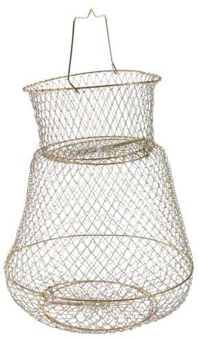 Sosoport Cesto Da Pesca in Metallo Ret Pesca Pieghevole Resistente All Usura Facil Pulire Trasportare Per Pesci Calamari Granchi Gamberetti e Aragoste