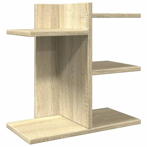vidaXL Schreibtisch Organizer, Schreibtischregal für Büro Zuhause, Bücherregal Aufbewahrungsregal Offene Fächer, Literatur-Foto-Präsentationsregal, Sonoma-Eiche Holzwerkstoff