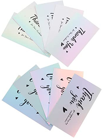 VILLFUL 50stücke Dankeschön Karten Für Kleine Geschäfte Bunte Papierkarten Für Geschäftswünsche Dankeskarten Für Kunden Und Unterstützung