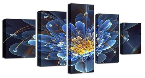 FatAco 5 Teile Traumhafte Veilchen Blumen Die Bilder sind auf Echtholzrahmen montiert. Kunstvoll gedruckte Wandbilder
