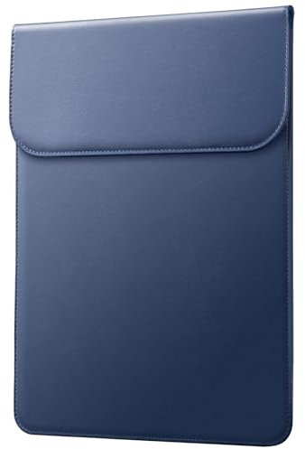 JETech Dünn Laptoptasche Hülle für MacBook Pro 14-Zoll (M5/M4/M3/M2/M1, 2021-2025), PU Ledertasche mit Magnetverschluss (Navy)