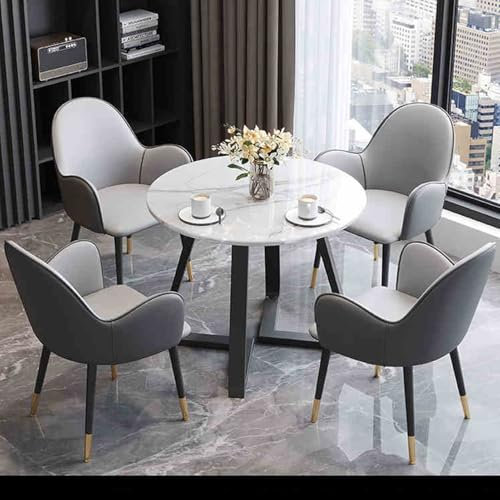 YHWKGZ Esstisch- und Stuhlset, Büro-Empfangsraum-Clubtisch- und Stuhlset, Business-Konferenzraum-Couchtisch, platzsparend, geeignet for Lounge, Apartment(Gray+Dark Gray)