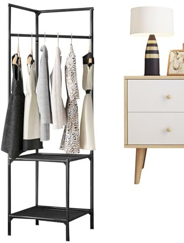 Hörnklädhängare - golvklädhängare, golvklädhängare | Golvstående klädhängare för litet utrymme, multifunktionell hörnskohylla för hall, tvättstuga, sovrum