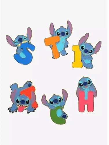 Loungefly - Disney - Lilo & Stitch - Letters & Poses Mystery Enamel Pin - 1 Of 6 To Collect - Styles Vary - Lilo And Stitch - Blind Box Spille Smaltate - Spilla da Collezione Carina - per gli Zaini