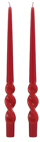Voluta spiral handgjorda ljus set om 40 cm – höjd 40 cm – röd - Cereria Di Giorgio