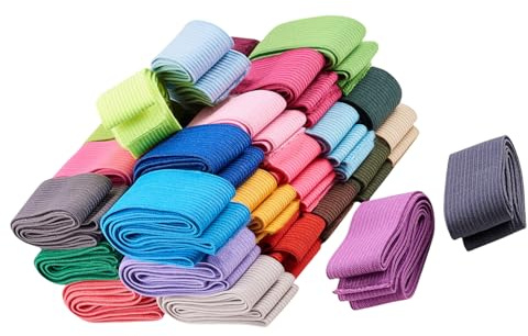 Lot de 20 bandes élastiques de couleurs assorties de 25 mm de large pour une utilisation polyvalente à faire soi-même et à coudre