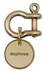 DAPHNEE ID TAG Hundemarken aus Messing mit QR-Code, Haustier-Online-Profil, Scanne den QR erhalte sofort eine Haustierstandort-Benachrichtigung, Echtzeit steuerbar per App ('daphnee', S - 20mm)
