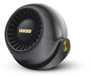 Unold 86675 Breezy Bowl – Kabelloser Akku-Ventilator | 3 Geschwindigkeiten | Bis zu 4h Laufzeit | 6W | 1.200 mAh | USB Wiederaufladbar | LED-Beleuchtung | Kompakt & Ideal für unterwegs, Schwarz