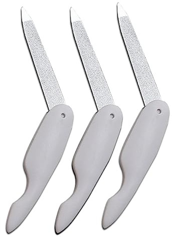 MOTHNUR 10 Stück Faltbare Nagelfeilen aus ABS Kunststoff Doppelseitige Manikürefeilen für Natürliche und Acrylnägel Tragbar für Damen und Herren