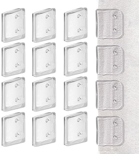 Jubilofex Clips de cortina de ducha, clips de ducha para cortinas,16 juegos de soportes para la guardia splash Guard para bañera - Hardware de ventana, anillos con sello de drapeado, ganchos de baño