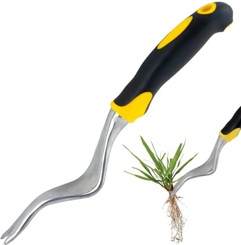 panemy Estirpatore Erbacce Manuale, 29 cm Estirpatore Erbacce da Giardino, Estrattore, Togli, Sarchiatore Raccogli, Strumento per Rimozione, Scavare, Estirpare, Smuovere Terreno, Giallo