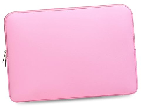 Operitacx Laptop Sleeve Case for 13 Inch Ultrabook Water-Resistant Neoprene Padded Bag Accessory Pocket Pink and Grey