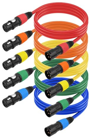 Fazvncv Pack Of 5 Microphone Cable Professional Microphone Cable Male To Female Microphone Cable For Speakers Performances
