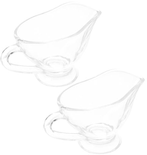 GALPADA Lot De 2 Saucières En Verre Transparent 215 Ml, Pichet à Sauce Résistant Et Ergonomique, Restauration Et Service à Table, Récipients à Condiments Pour Sauces Et Vinaigrettes