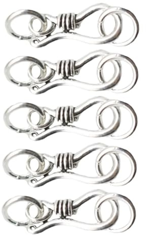 Sterling Silber S-haken Ösenverschluss, Kleiner Schmuckverbinder, 5 Stück | Halskette und Armband Selbstgemacht, Silberfarben, Leicht und Vielseitig, Elegante Optik
