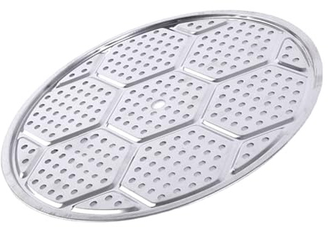 Fictory Bandeja de vapor de acero inoxidable, bandeja de vapor multiusos, resistencia segura a altas temperaturas, inserto redondo para hornear, cocinar, cocinar al vapor