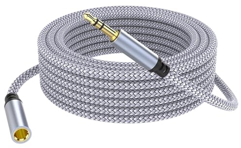 5m cable audio 3,5mm nailon trenzado AUX para auriculares, coche, altavoces