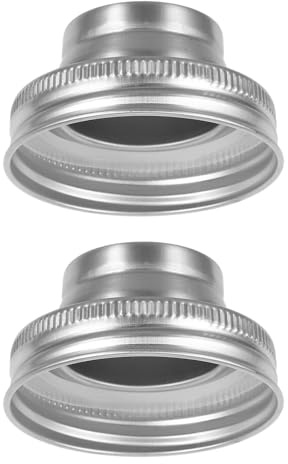 TOKIDNY 2pcs Stainless Steel Mason Jar Shaker Lids, Easy to Use and Store Cocktail Shaking Covers, Sturdy Silver Caps for Kitchen Containers and Spice Shakers