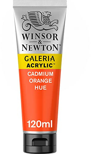 Winsor & Newton 2131090 Galeria Acrylfarbe, hohe Pigmentierung, lichtecht, buttrige Konsistenz, 120ml Tube, kadmiumorange