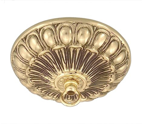 B&P Lamp® Cast Brass Ceiling Light Canopy Plate W/Polished Brass Finish, 5 1/8 Inch Diameter